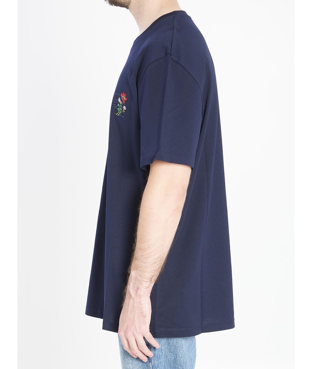 LOEWE Синяя хлопковая футболка, фото 4