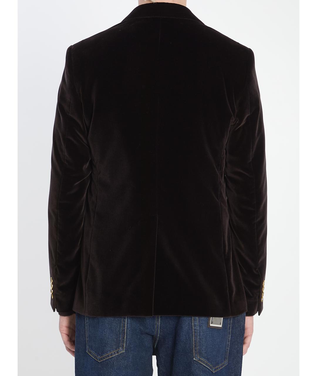 DOLCE&GABBANA Коричневый хлопковый пиджак, фото 5