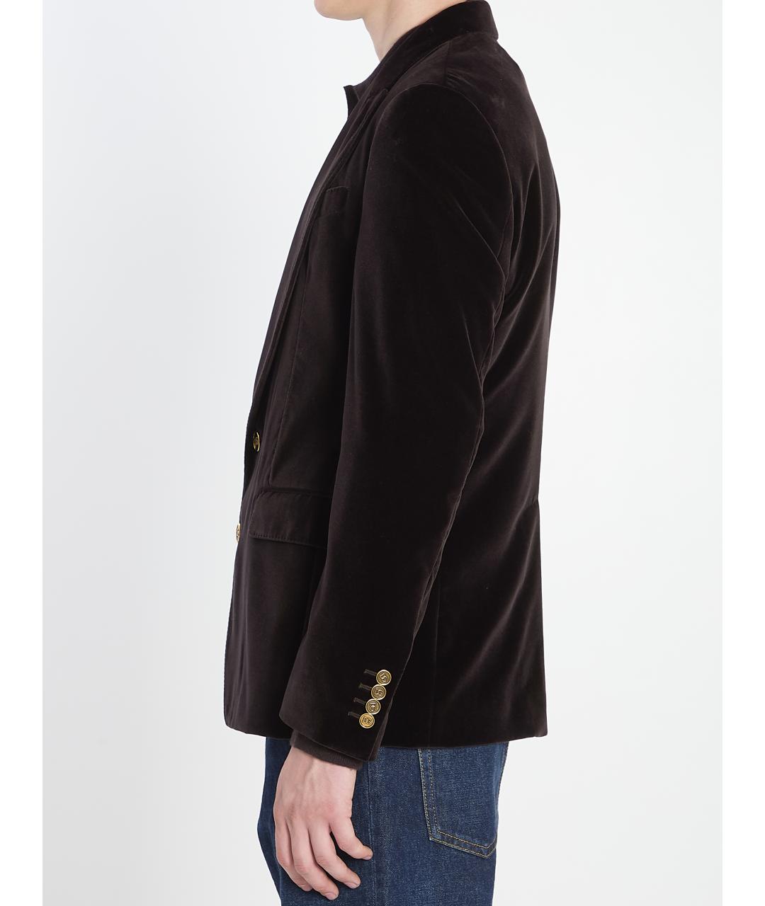 DOLCE&GABBANA Коричневый хлопковый пиджак, фото 4