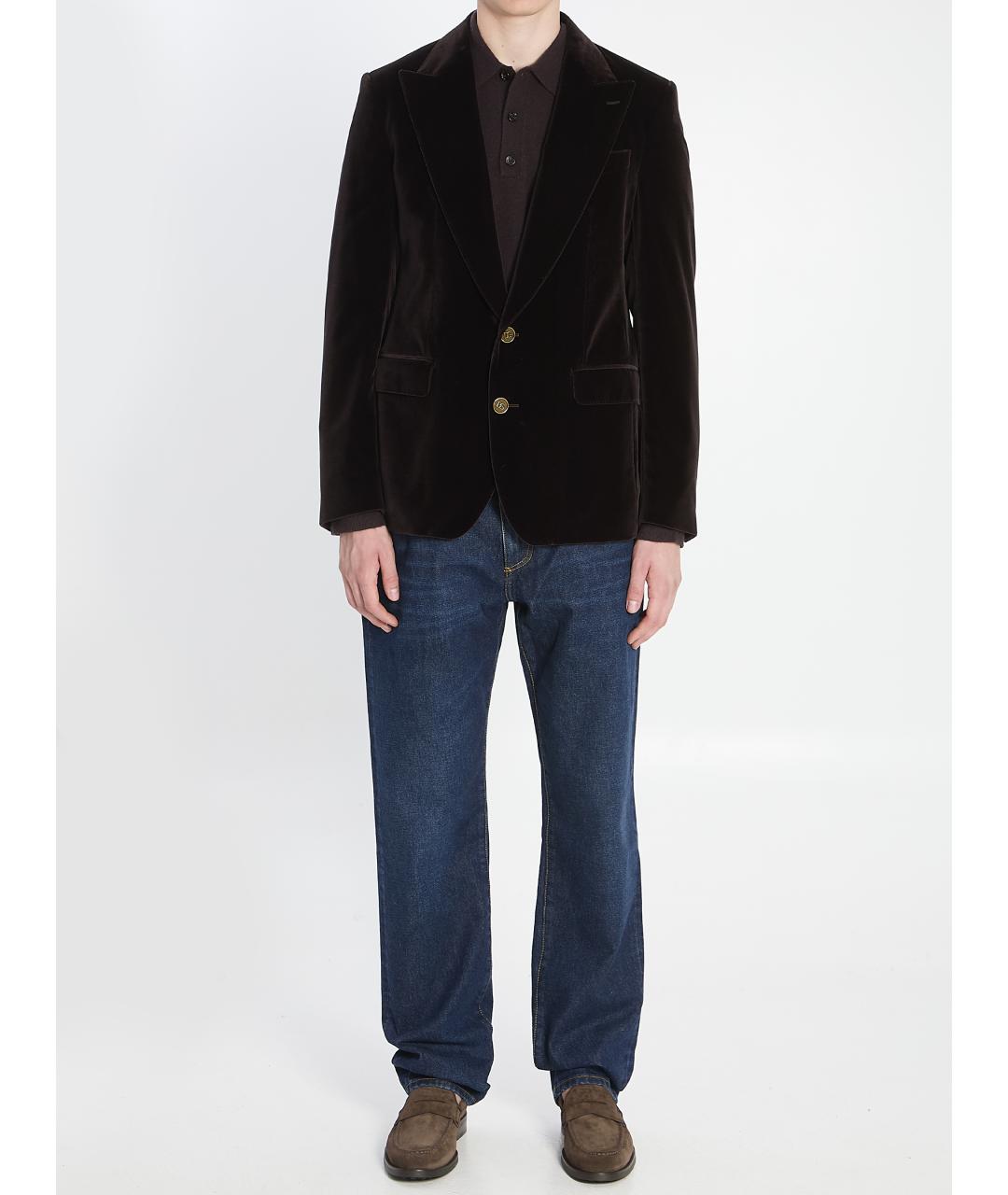 DOLCE&GABBANA Коричневый хлопковый пиджак, фото 6