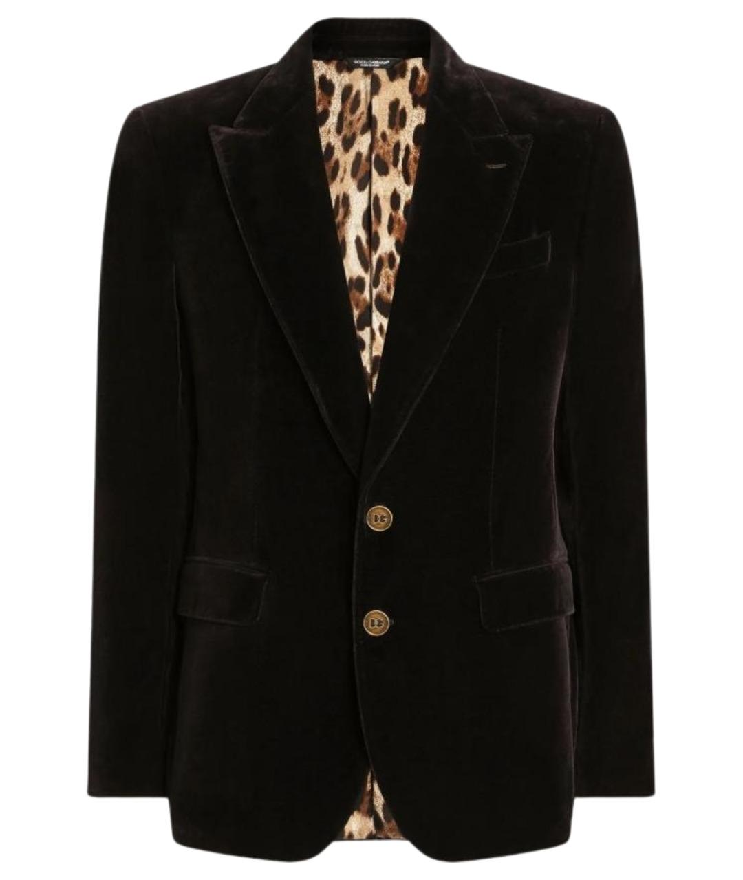 DOLCE&GABBANA Коричневый хлопковый пиджак, фото 1