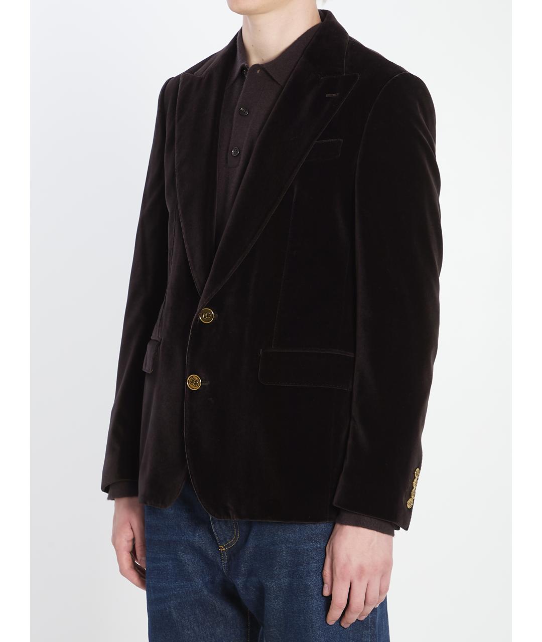 DOLCE&GABBANA Коричневый хлопковый пиджак, фото 3