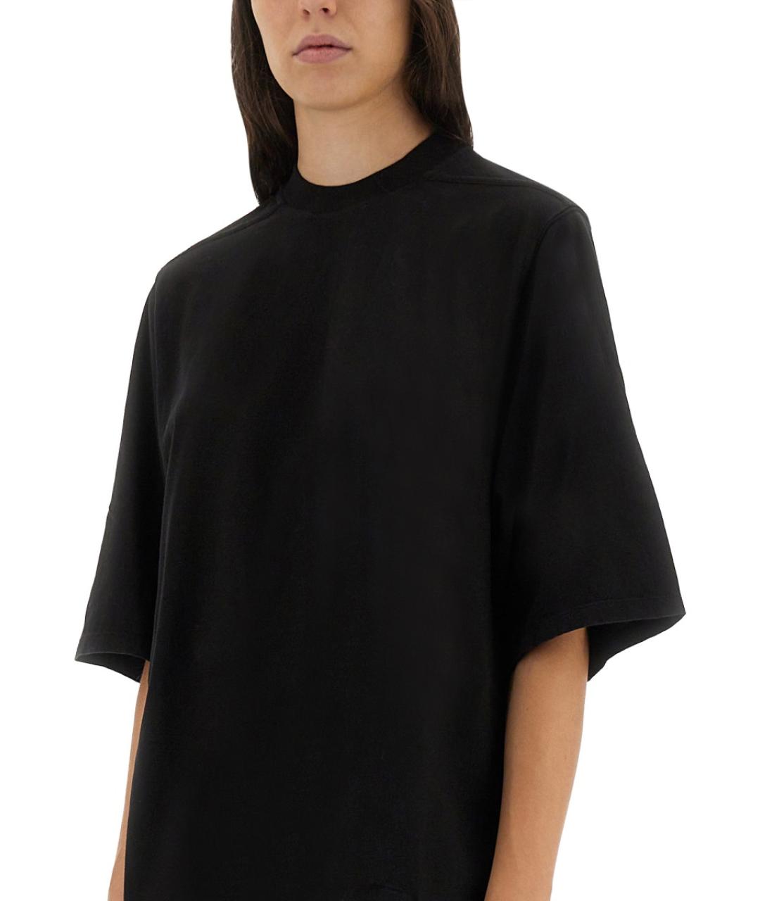 RICK OWENS DRKSHDW Черная хлопковая футболка, фото 4