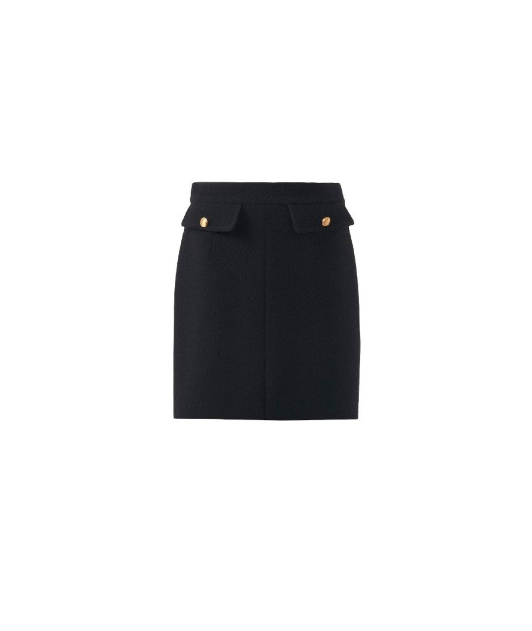 CHLOE Черная шерстяная юбка мини, фото 1