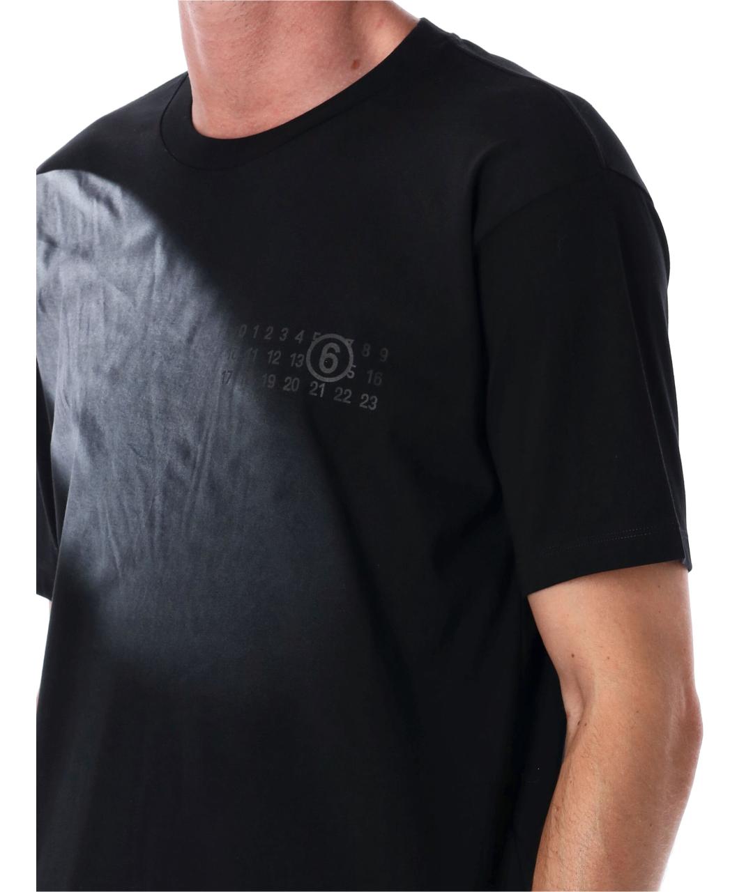 MM6 MAISON MARGIELA Черная хлопковая футболка, фото 3