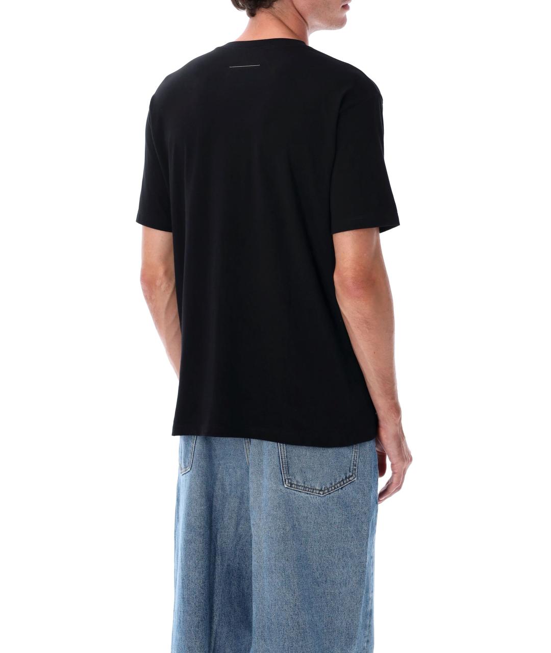 MM6 MAISON MARGIELA Черная хлопковая футболка, фото 2