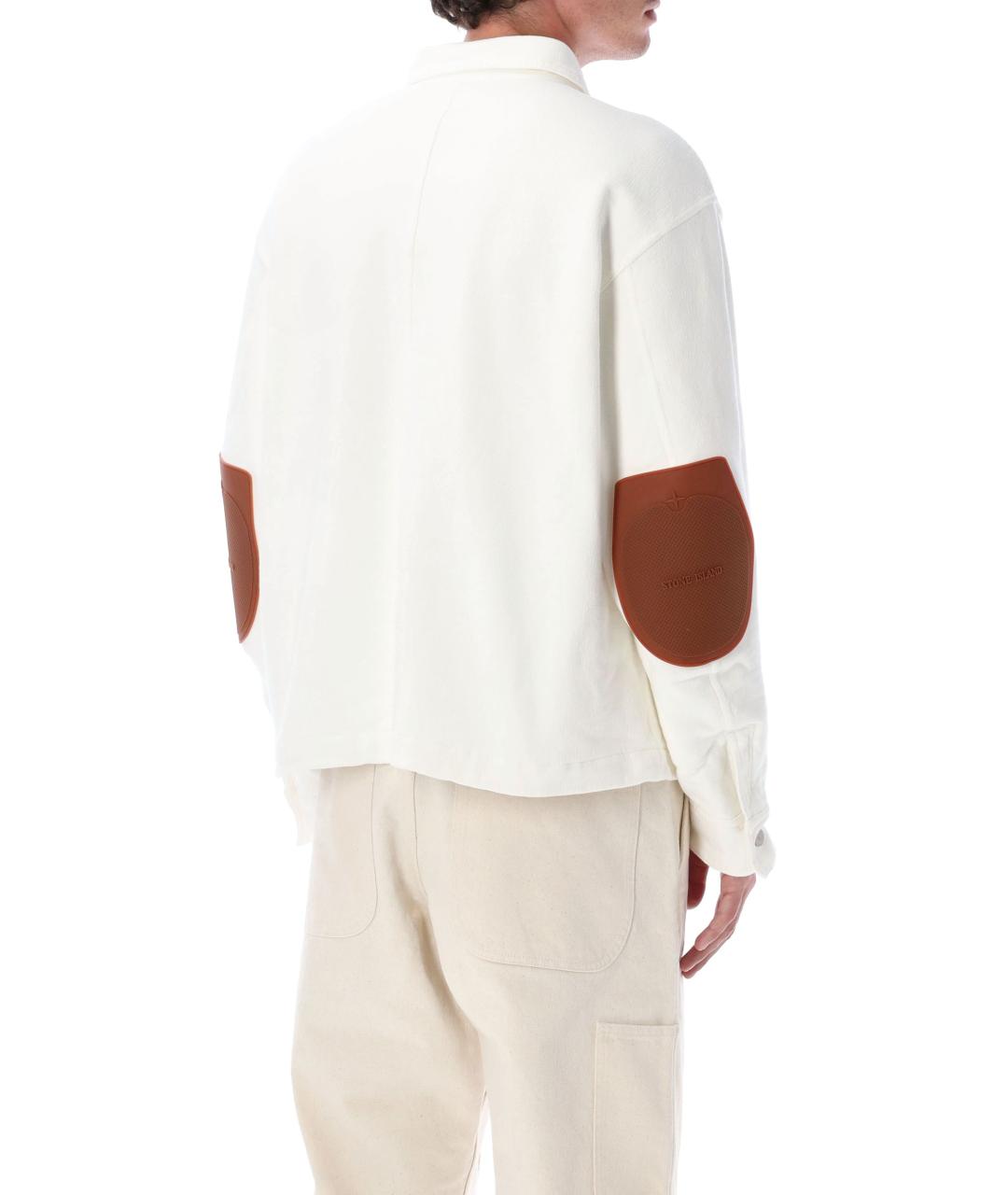 STONE ISLAND Белая хлопковая куртка, фото 3