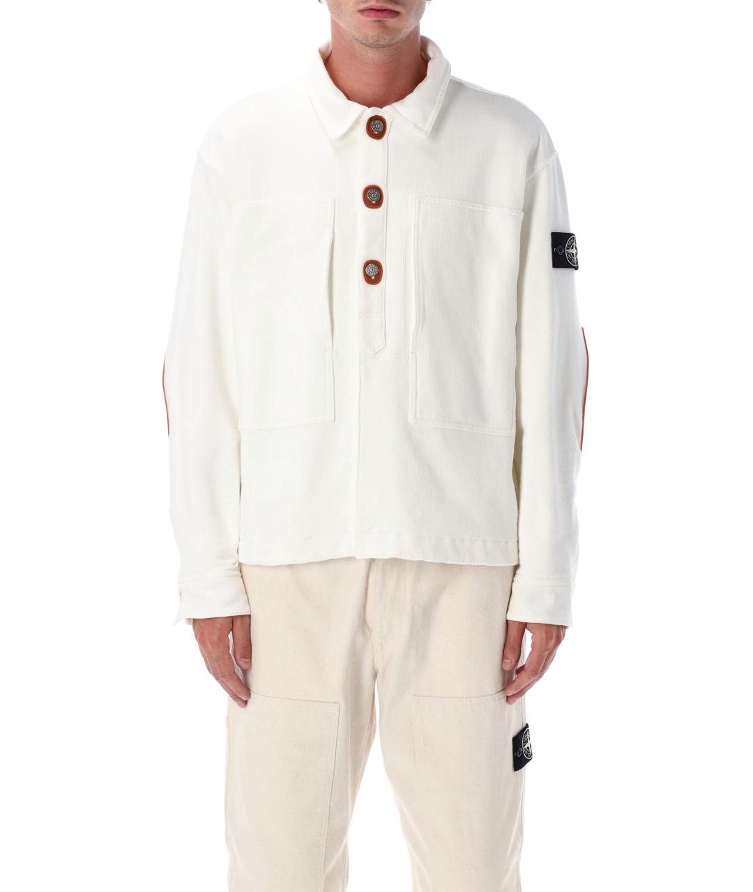 STONE ISLAND Белая хлопковая куртка, фото 2