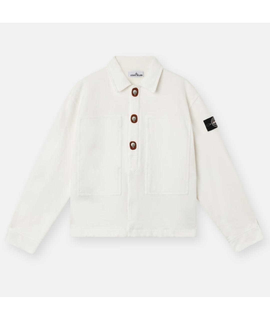 STONE ISLAND Белая хлопковая куртка, фото 5