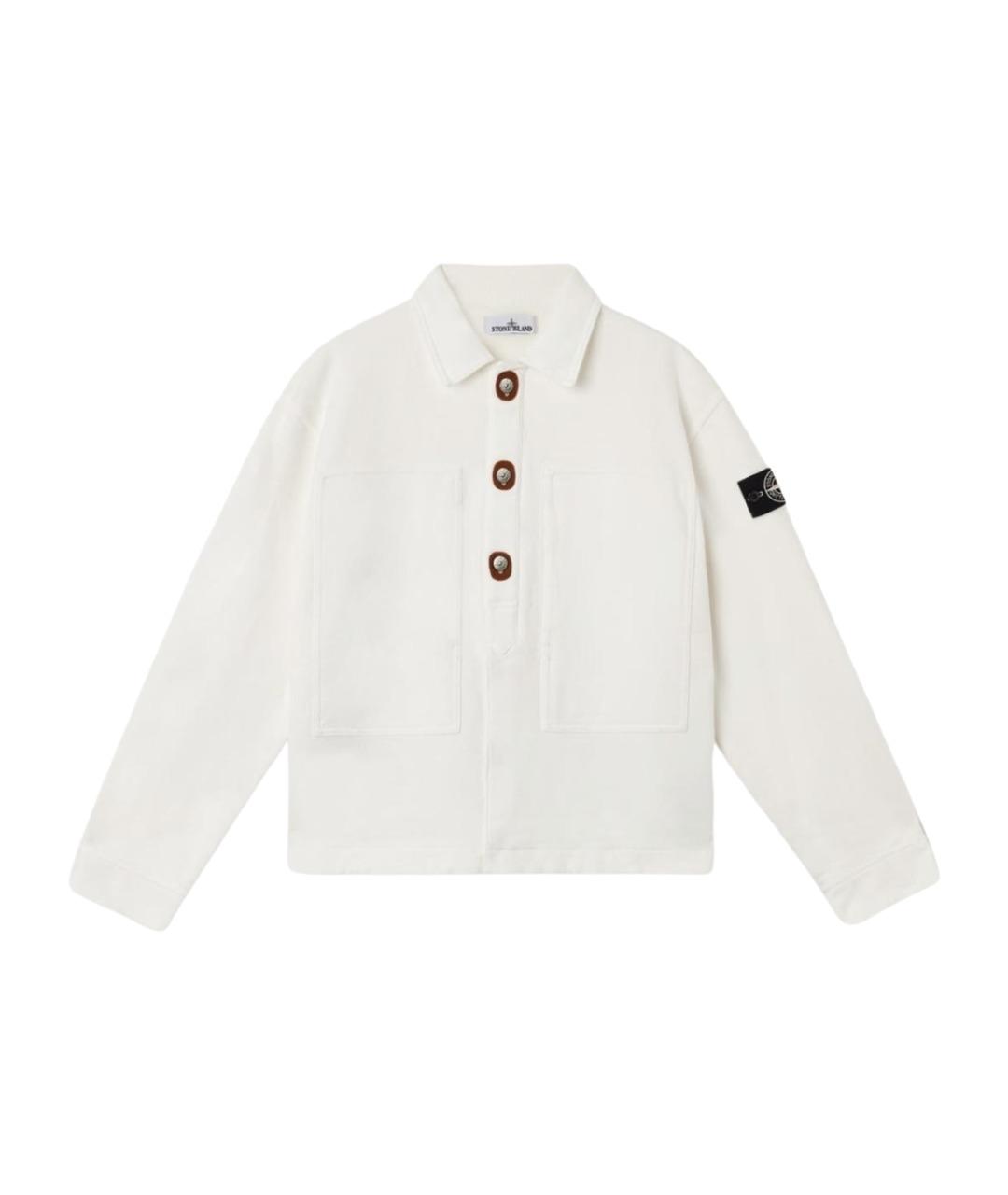 STONE ISLAND Белая хлопковая куртка, фото 1