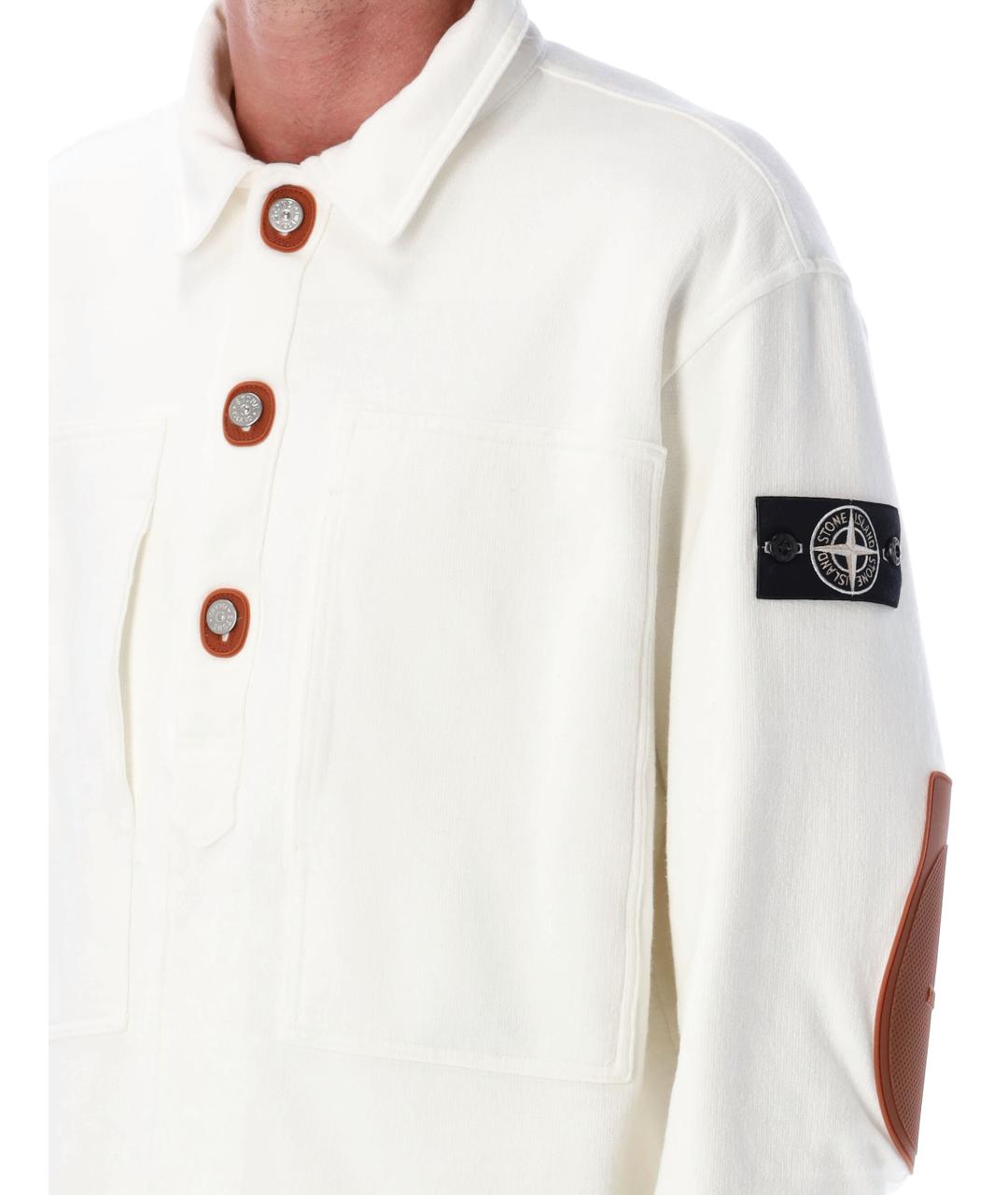 STONE ISLAND Белая хлопковая куртка, фото 4