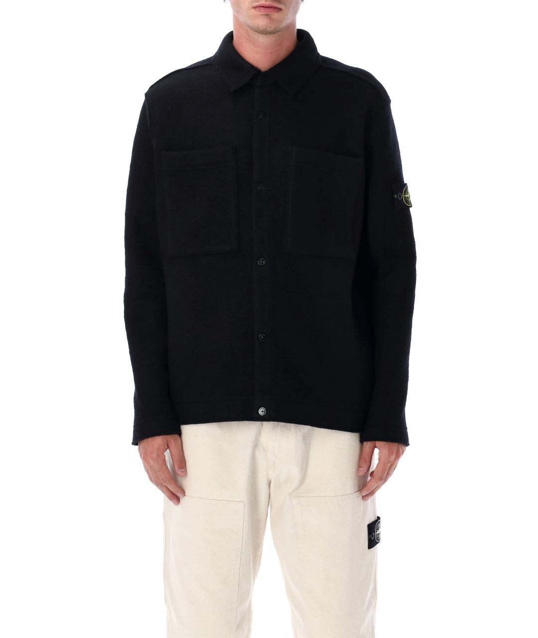 STONE ISLAND Черная шерстяная куртка, фото 4