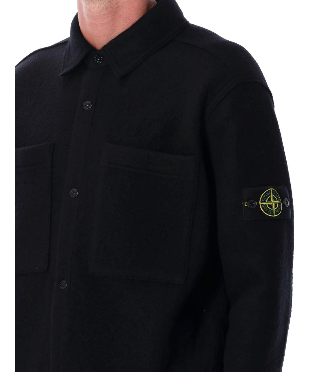 STONE ISLAND Черная шерстяная куртка, фото 3