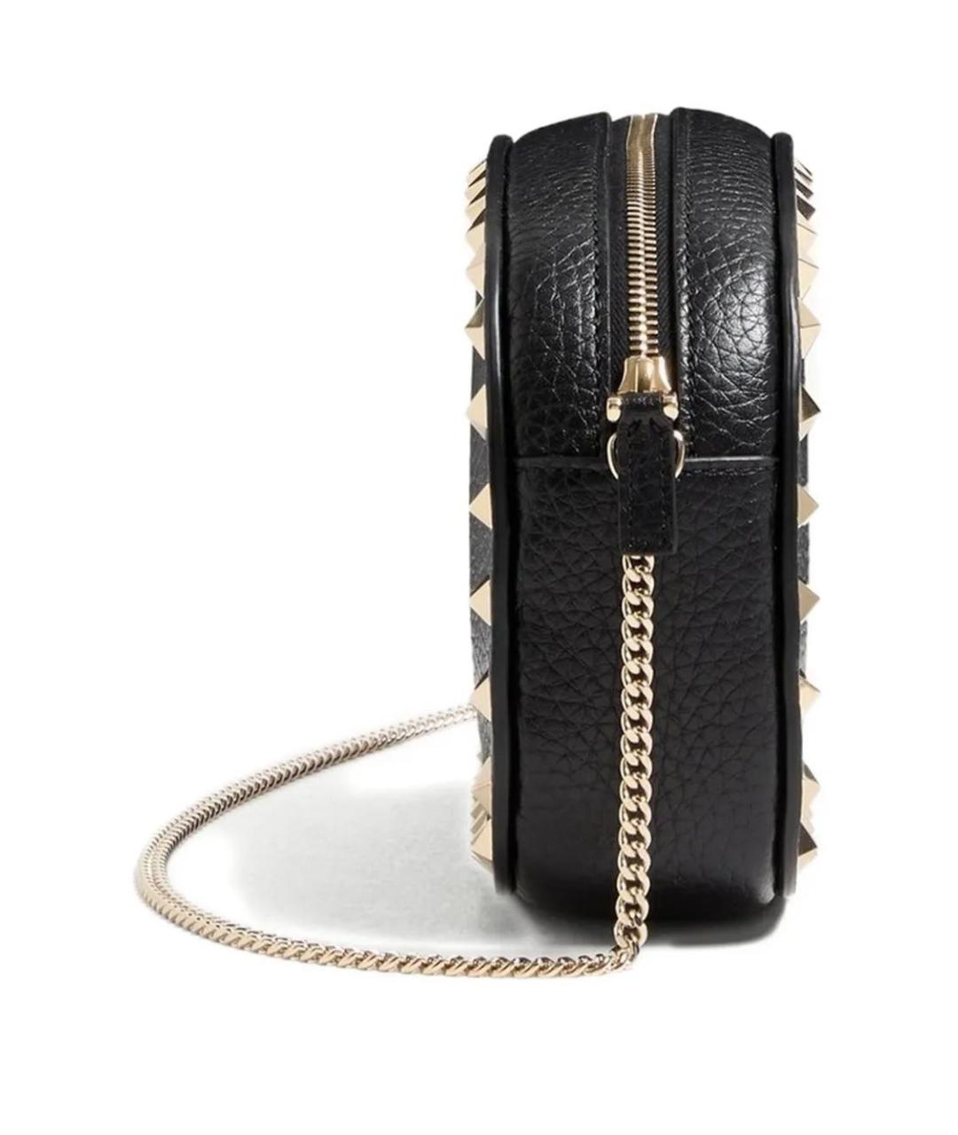 VALENTINO Черная кожаная сумка через плечо, фото 4