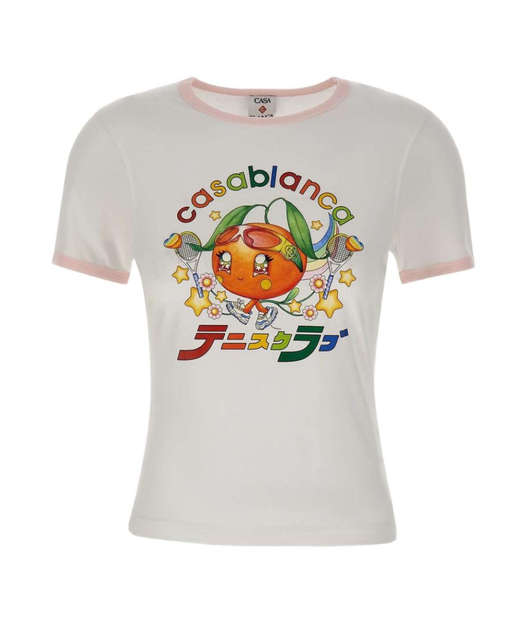 CASABLANCA Белая хлопковая футболка, фото 1