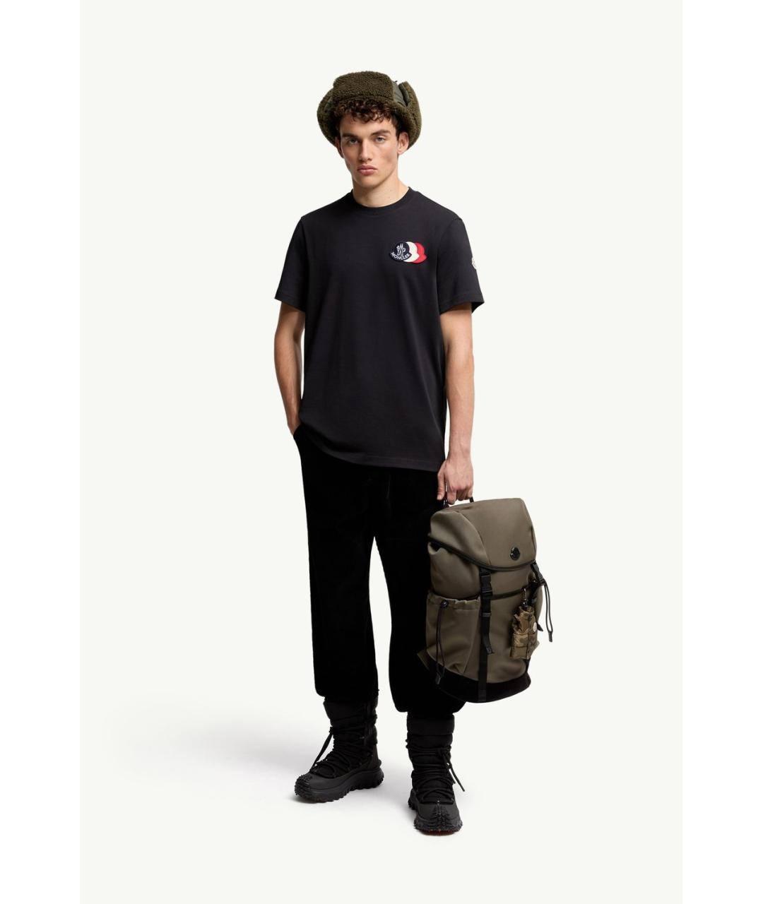 MONCLER Синяя хлопковая футболка, фото 2