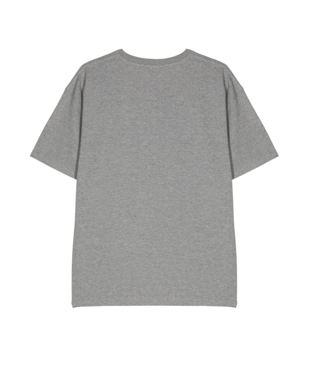 SAINT LAURENT Серая хлопковая футболка, фото 2
