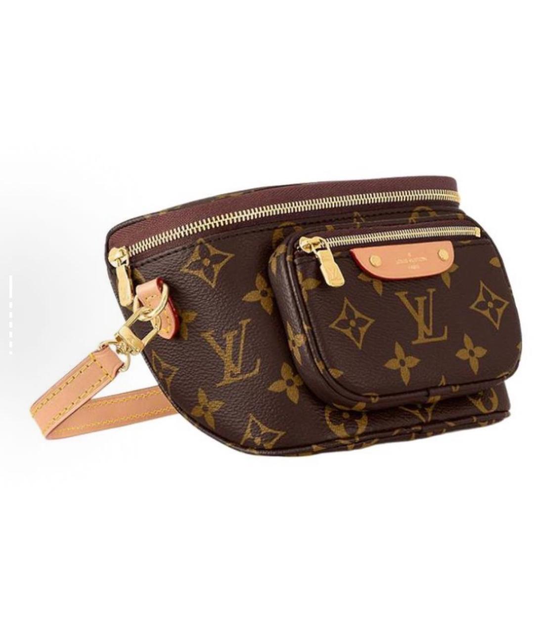 LOUIS VUITTON Коричневая кожаная поясная сумка, фото 3