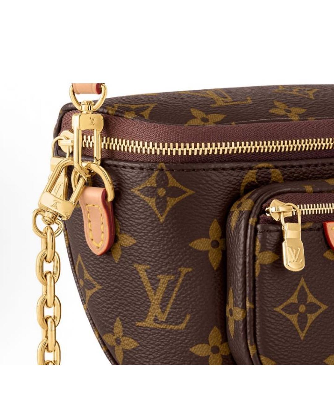 LOUIS VUITTON Коричневая кожаная поясная сумка, фото 6