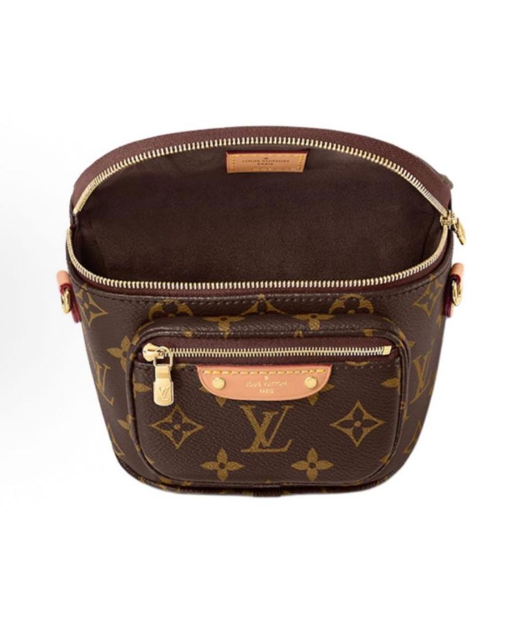 LOUIS VUITTON Коричневая кожаная поясная сумка, фото 5