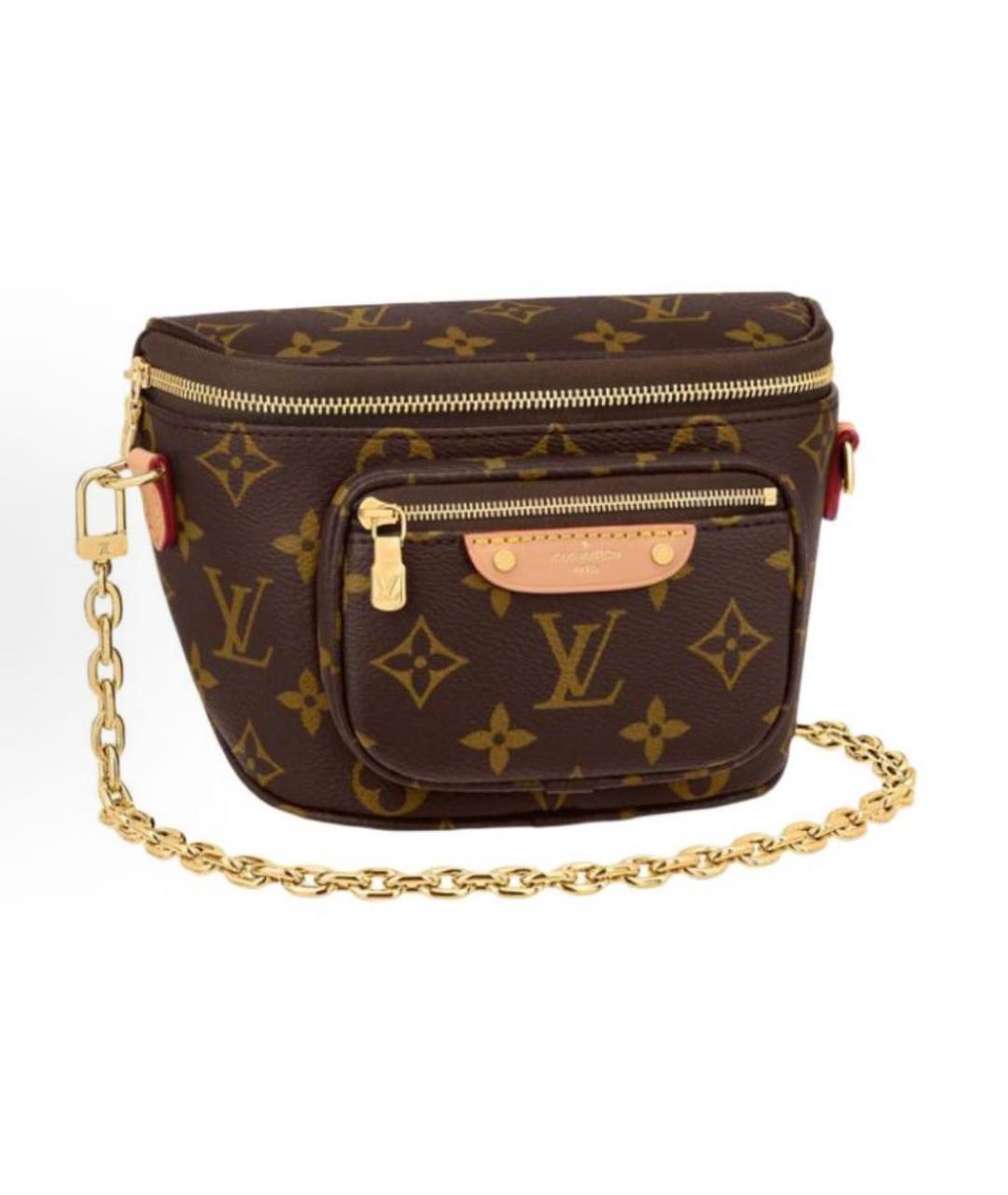 LOUIS VUITTON Коричневая кожаная поясная сумка, фото 2