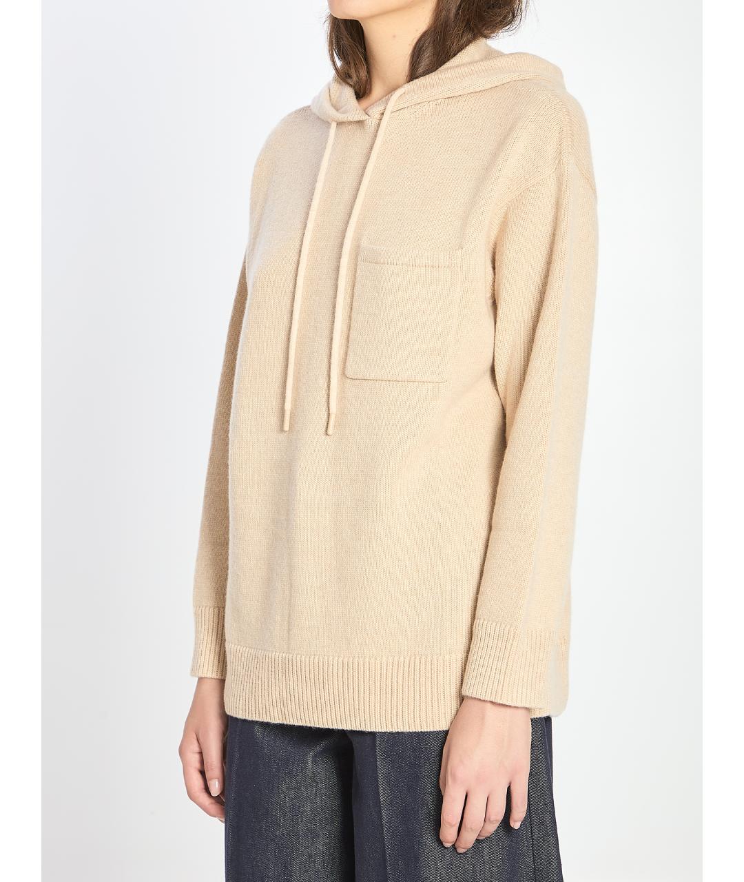 MAX MARA Бежевый шерстяной джемпер / свитер, фото 3