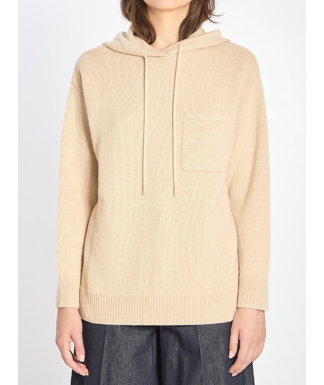 MAX MARA Бежевый шерстяной джемпер / свитер, фото 2