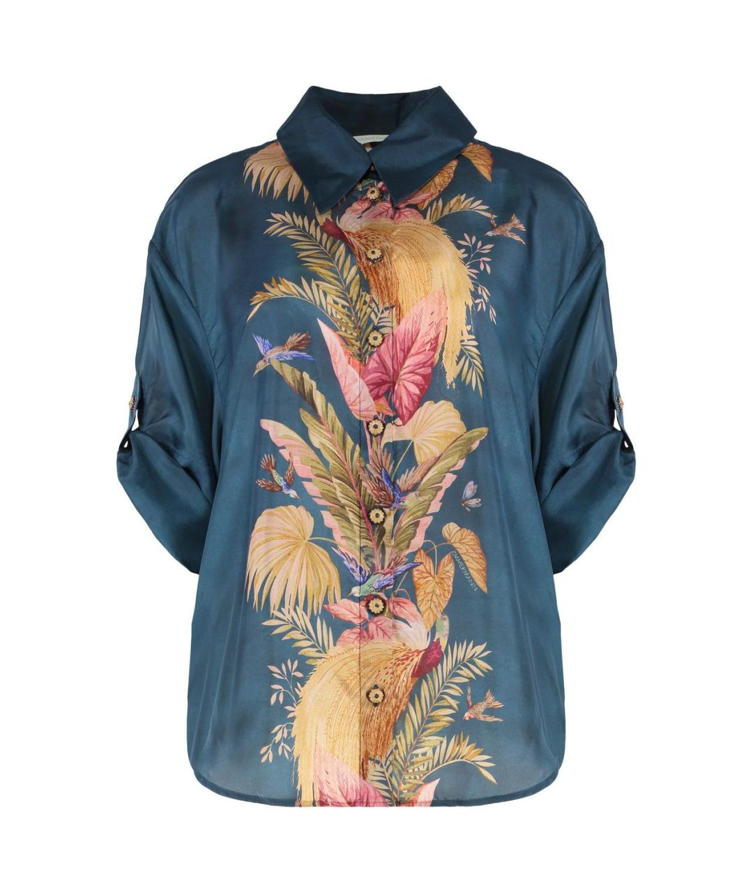 ZIMMERMANN Синяя шелковая рубашка, фото 1