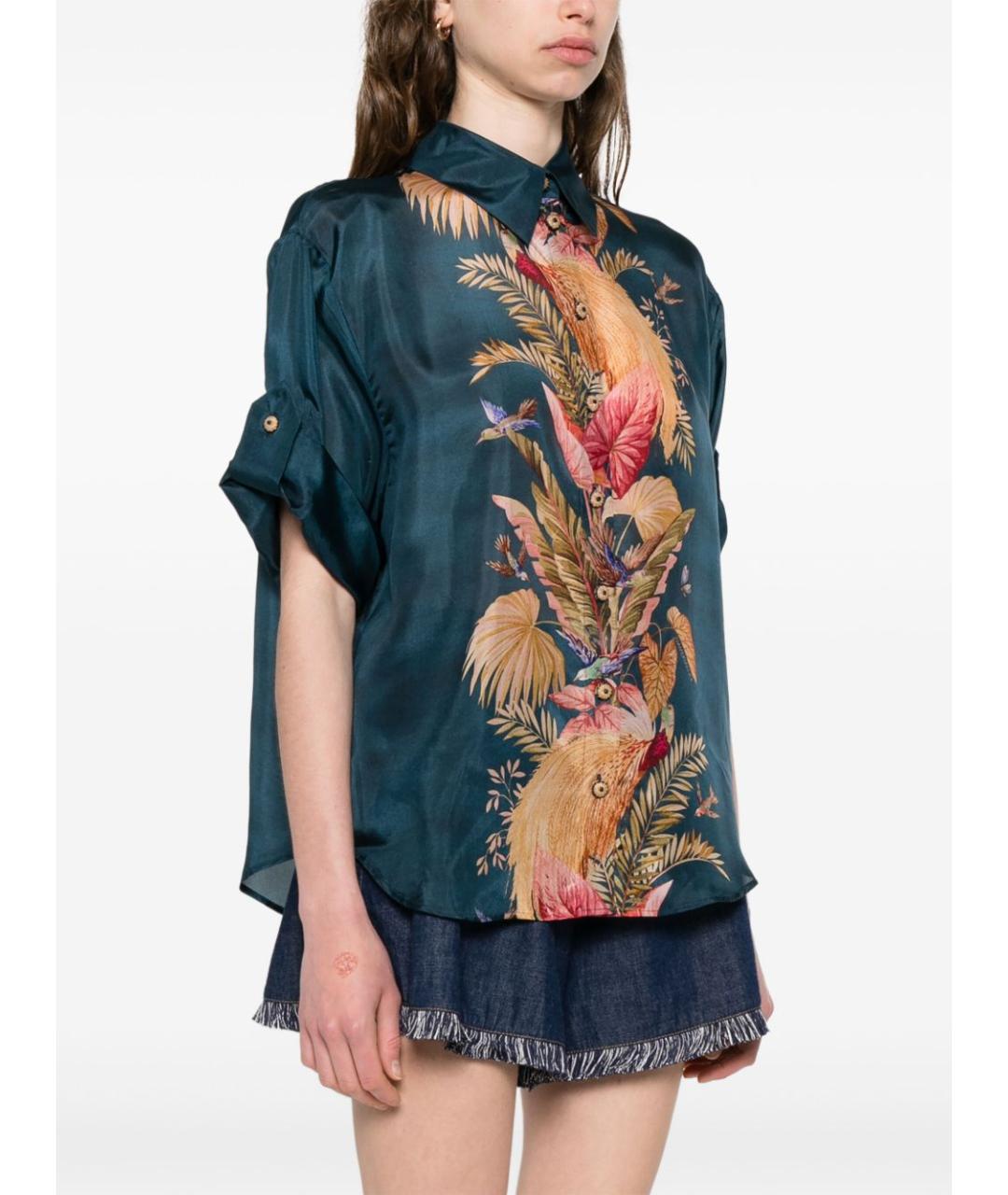 ZIMMERMANN Синяя шелковая рубашка, фото 4