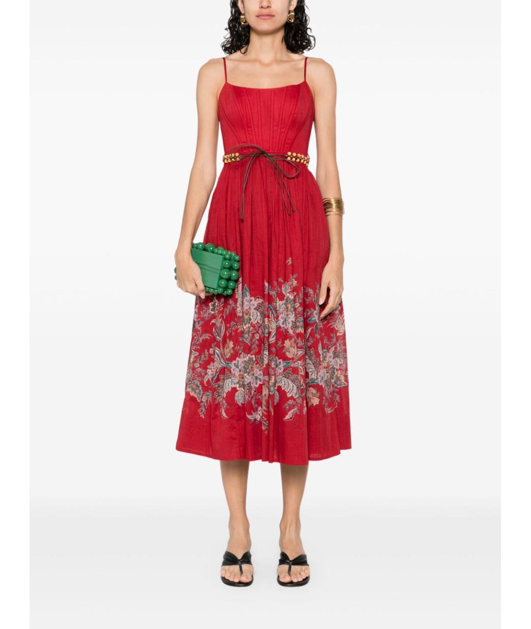 ZIMMERMANN Красное хлопковое повседневное платье, фото 6