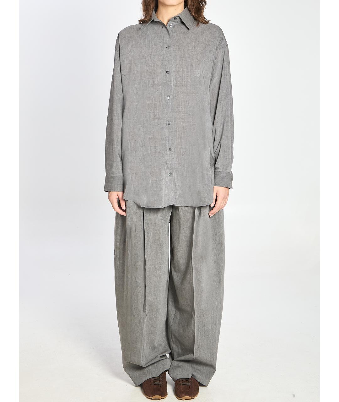 JACQUEMUS Серая шерстяная рубашка, фото 6