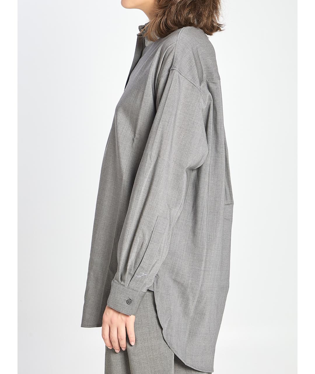 JACQUEMUS Серая шерстяная рубашка, фото 4