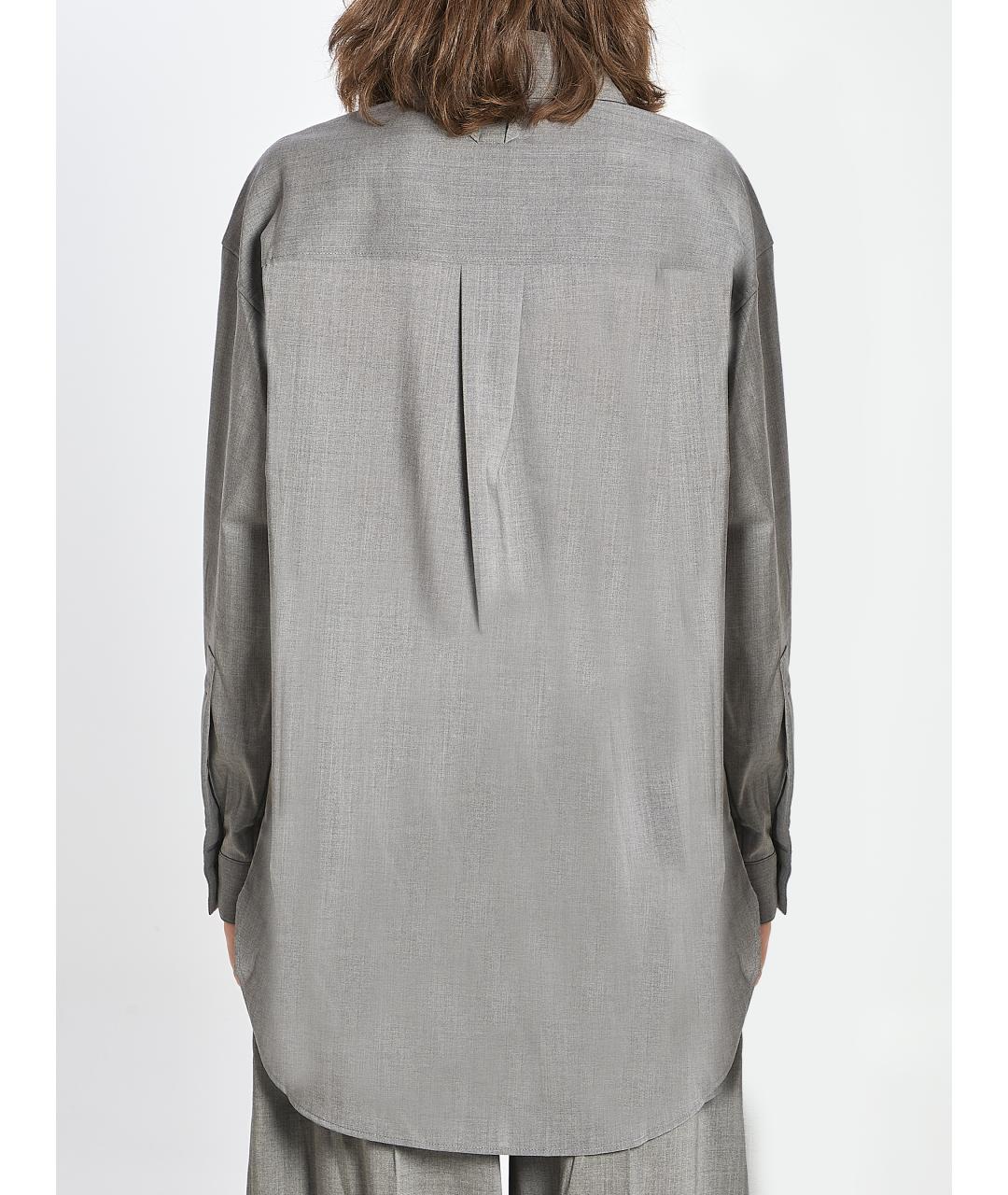 JACQUEMUS Серая шерстяная рубашка, фото 5