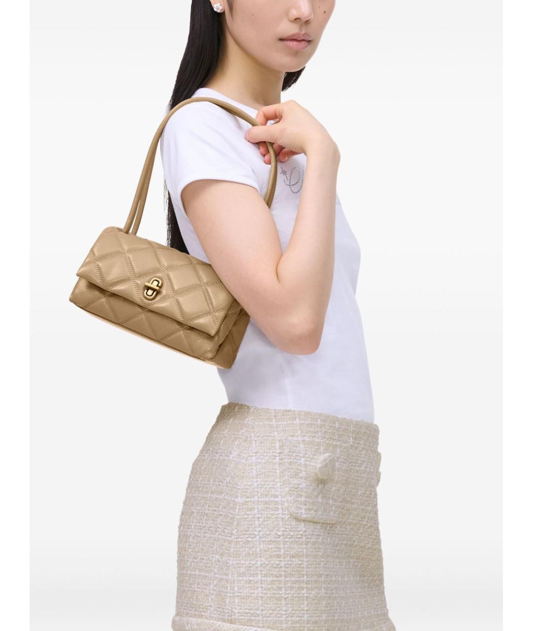 MARC JACOBS Бежевая кожаная сумка через плечо, фото 3