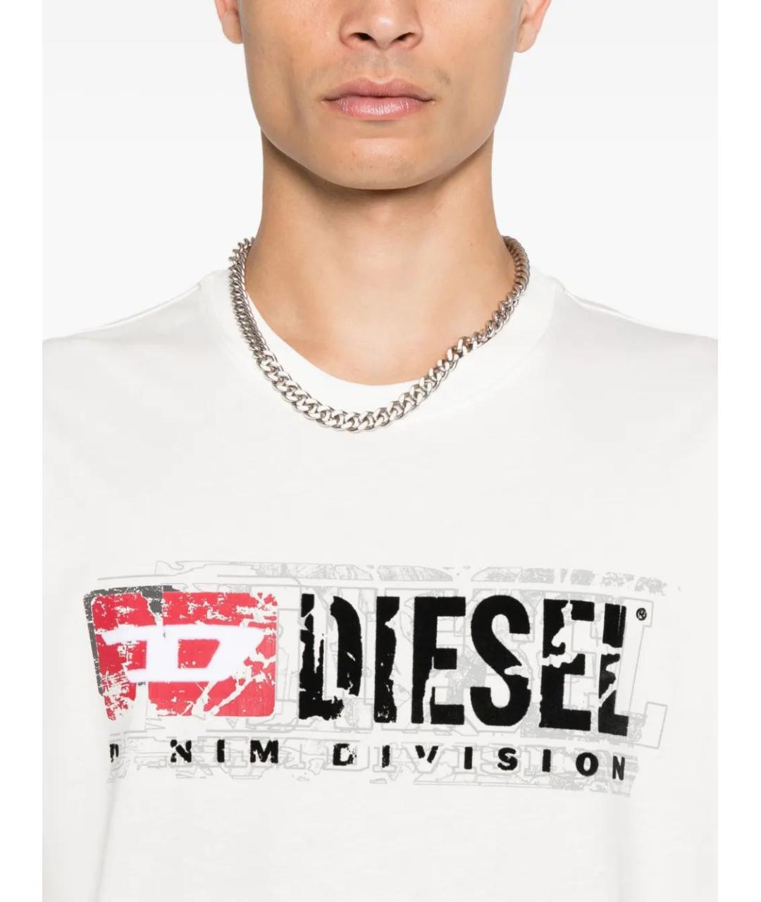 DIESEL Белая хлопковая футболка, фото 4