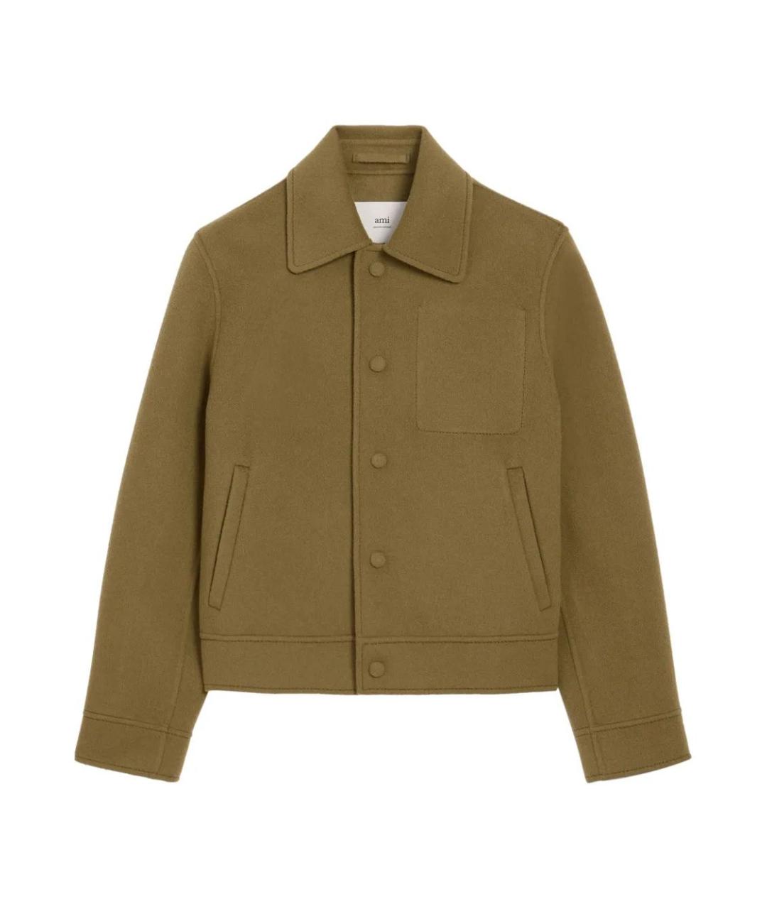 Ami Paris Хаки шерстяная куртка, фото 1