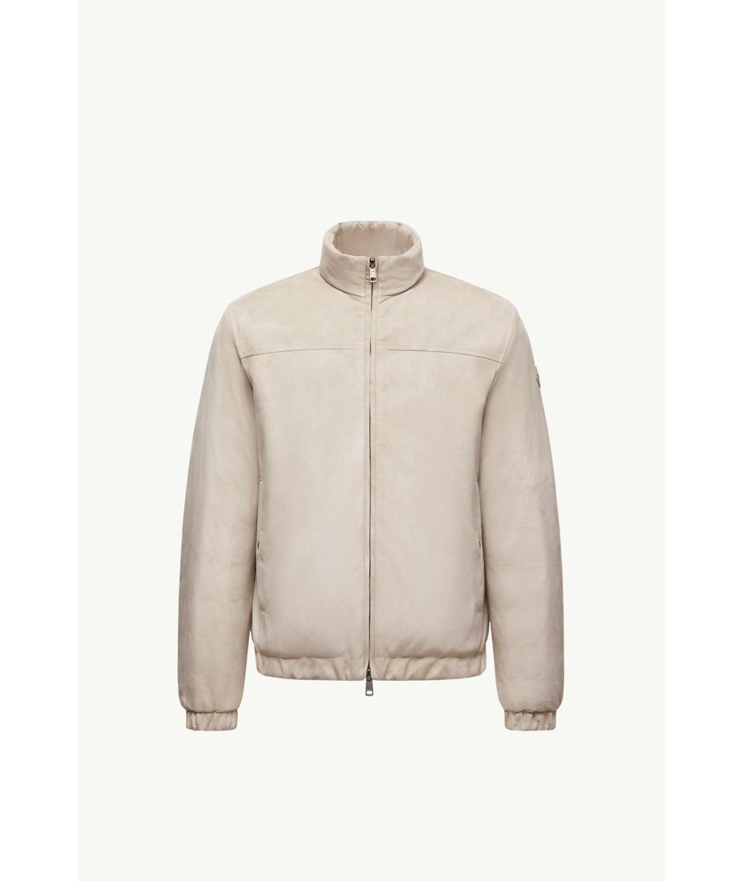 MONCLER Бежевая замшевая куртка, фото 6