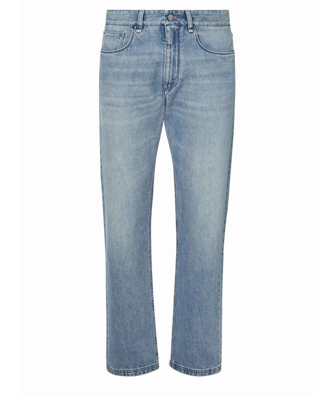 FENDI Голубые хлопковые повседневные брюки, фото 1