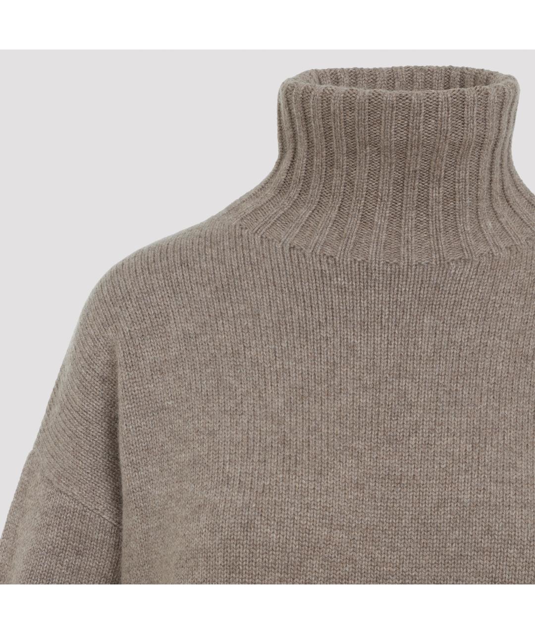 MAX MARA Бежевое кашемировое повседневное платье, фото 4