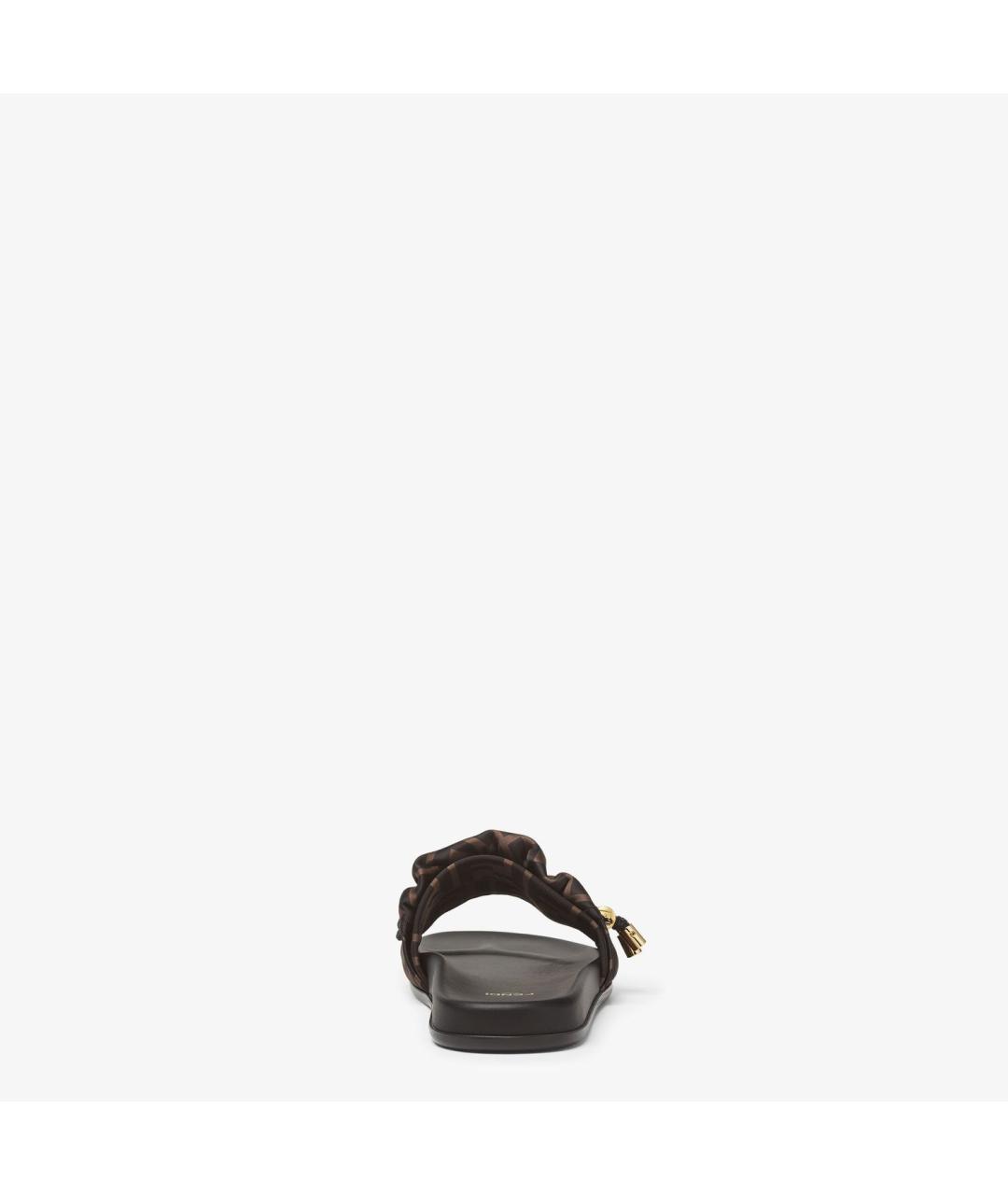 FENDI Коричневые синтетические сандалии, фото 3