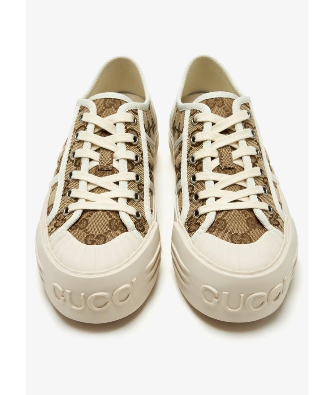 GUCCI Бежевые кеды, фото 4