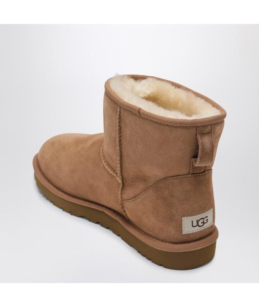 UGG AUSTRALIA Бежевые замшевые высокие ботинки, фото 3