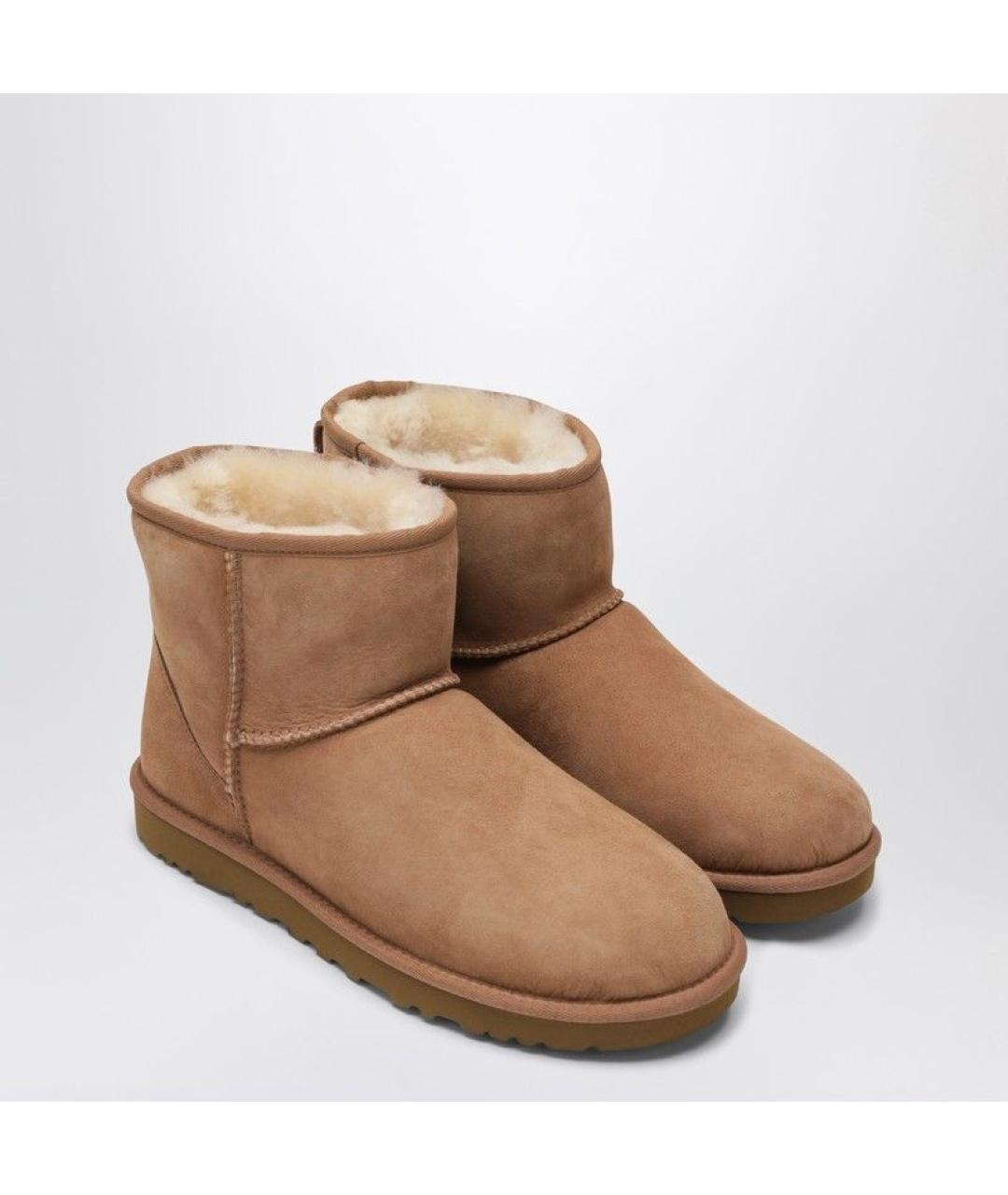 UGG AUSTRALIA Бежевые замшевые высокие ботинки, фото 2