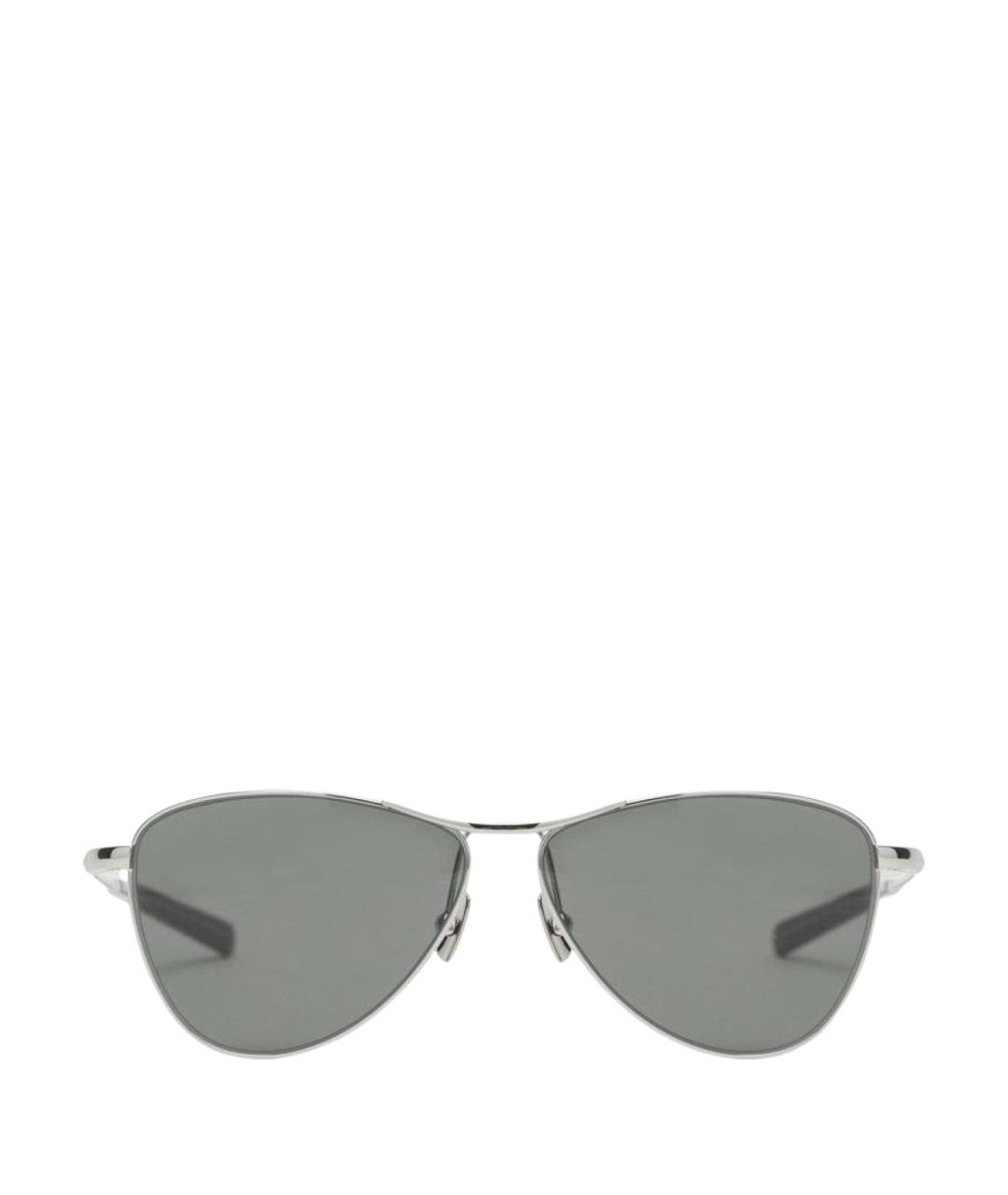 SAINT LAURENT Серые металлические солнцезащитные очки, фото 1