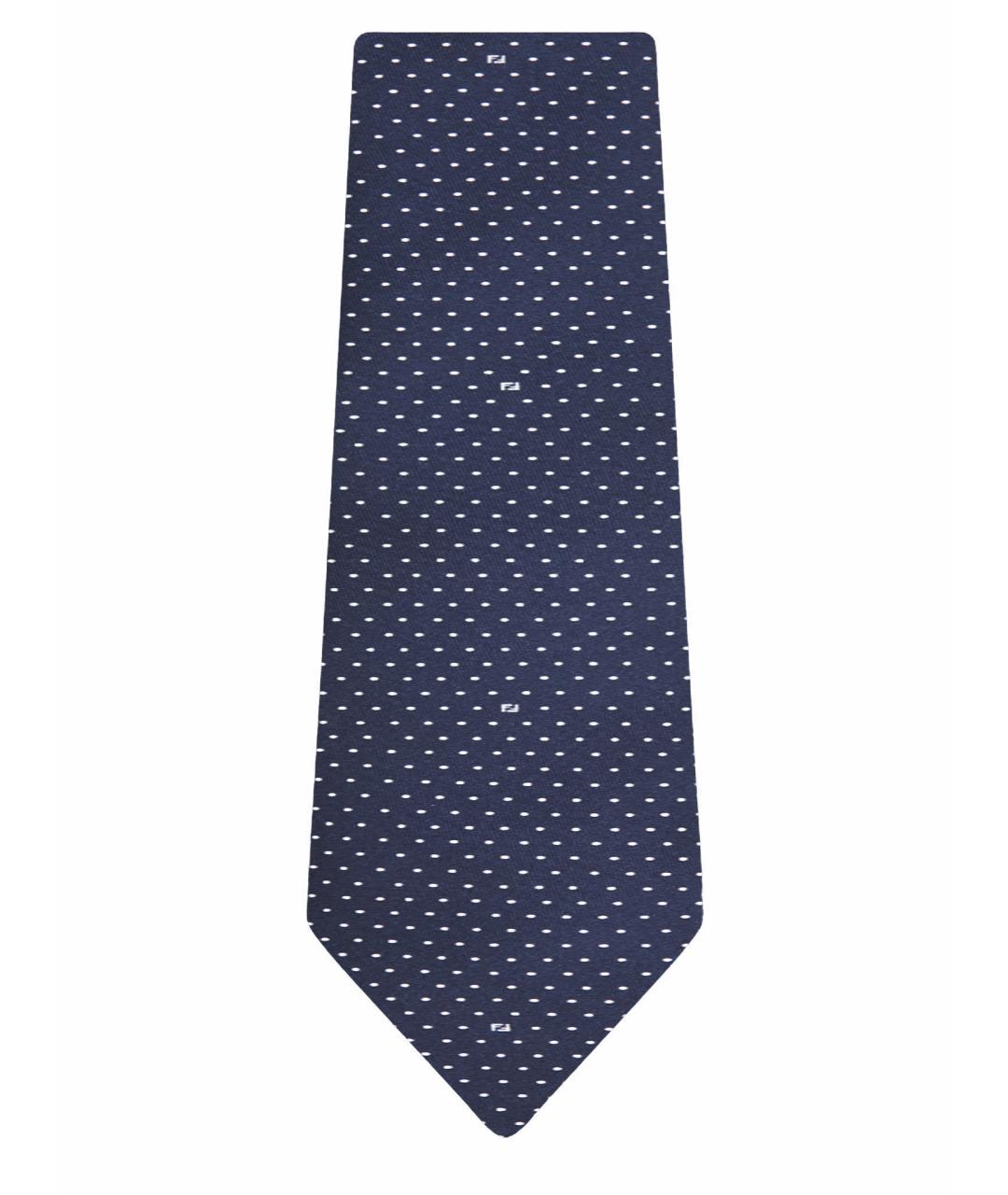 FENDI Синий шелковый галстук, фото 1