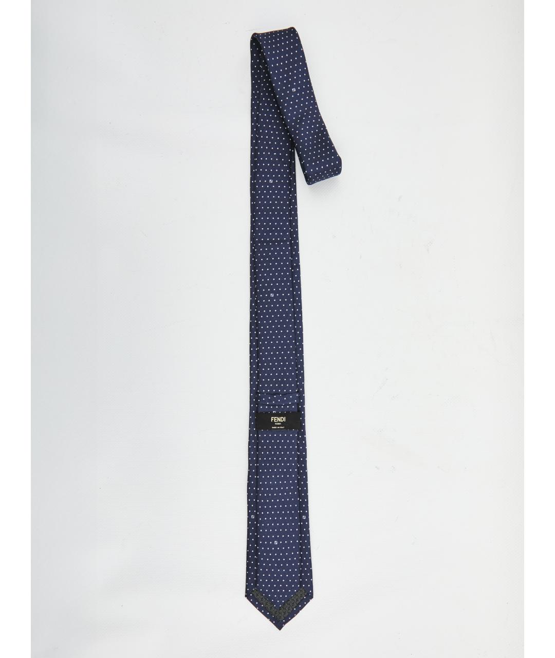 FENDI Синий шелковый галстук, фото 2
