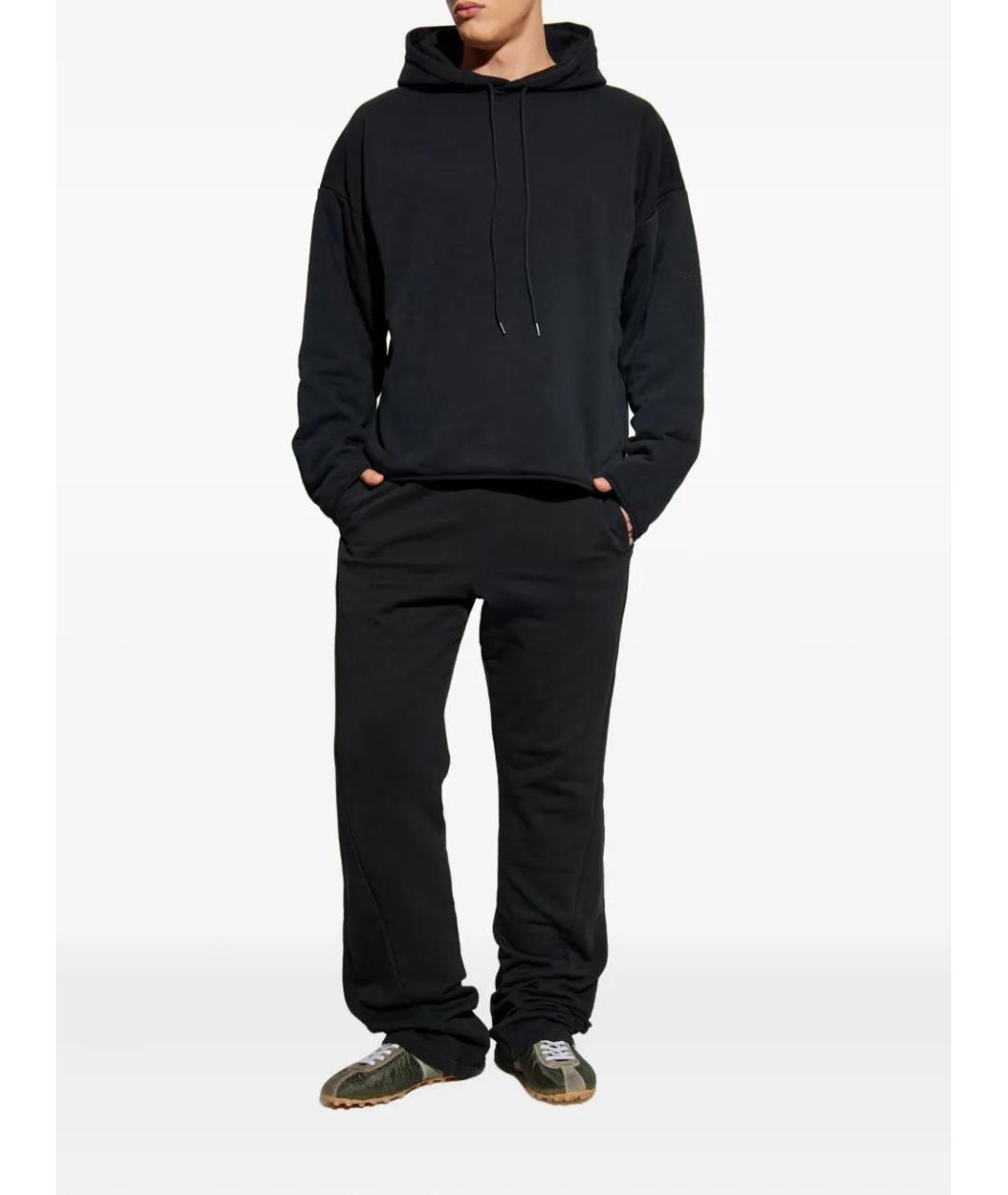 MM6 MAISON MARGIELA Черные хлопковые повседневные брюки, фото 2
