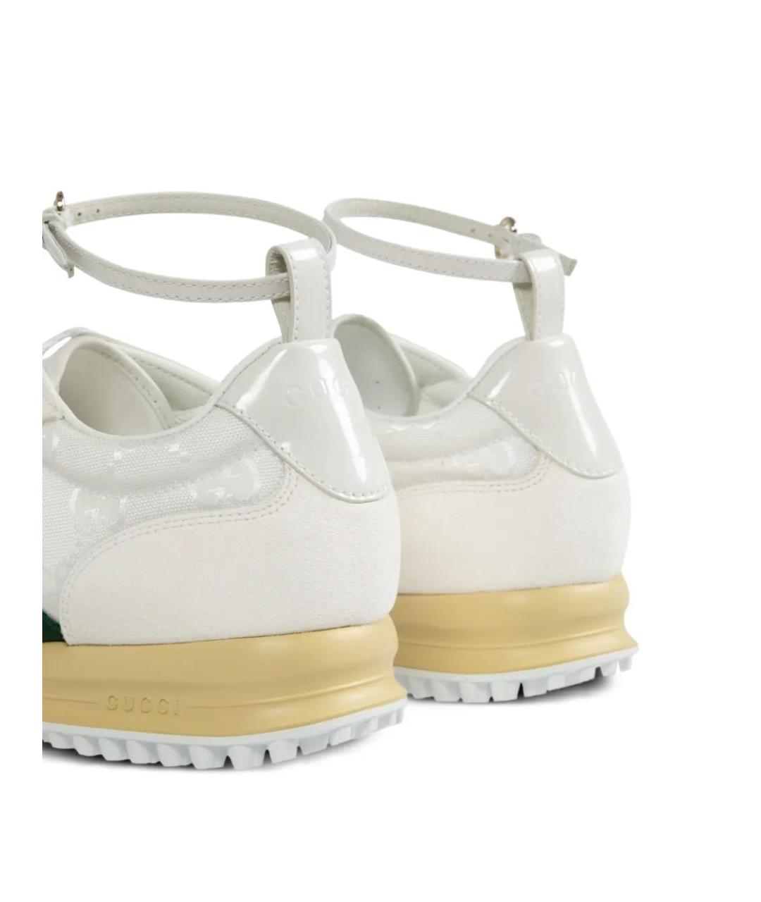 GUCCI Белые замшевые кроссовки, фото 4