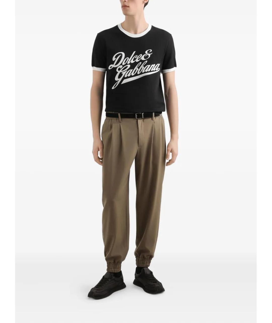 DOLCE&GABBANA Черная хлопковая футболка, фото 2