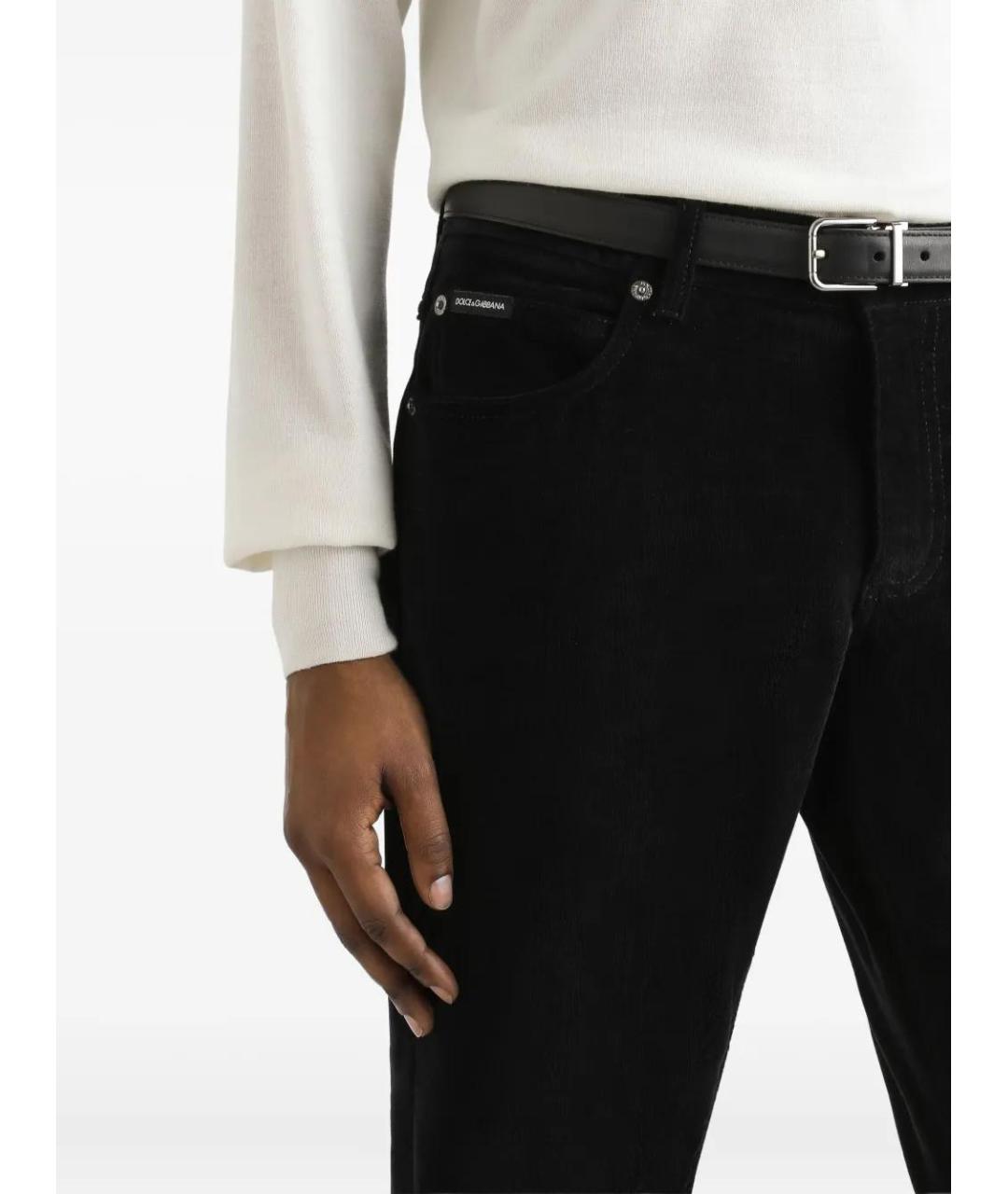 DOLCE&GABBANA Черные хлопковые повседневные брюки, фото 4